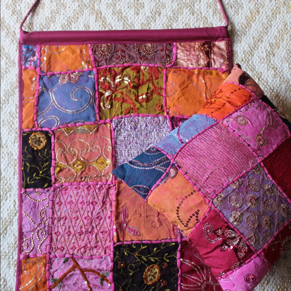 Multi-Colored Tapestry and Matching Pillow